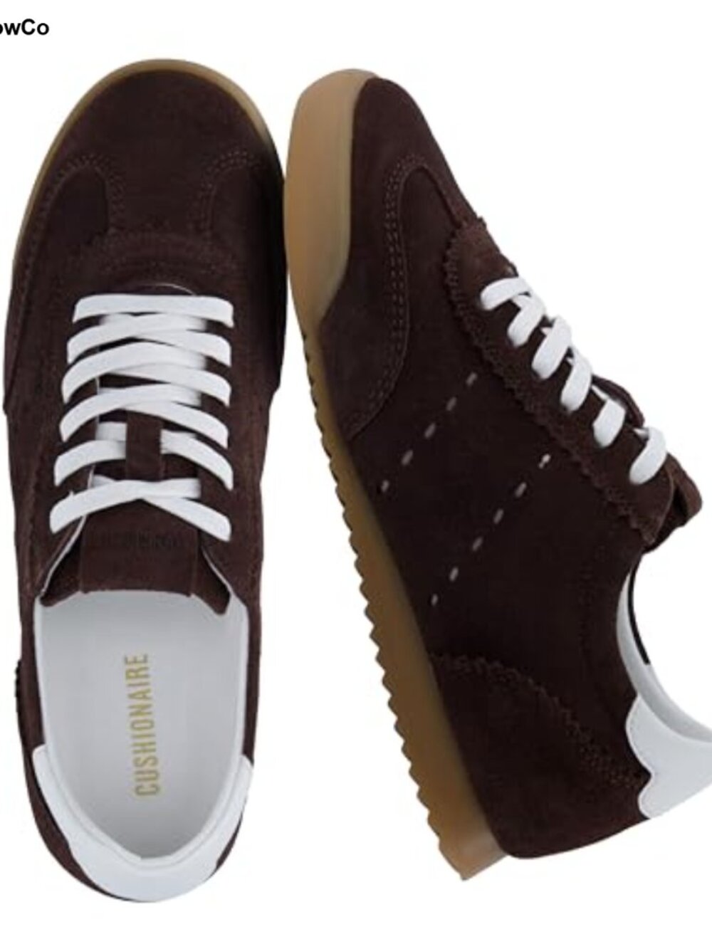 CUSHIONAIRE Retro Suede Lace Up Sneakers Cushioned Insole Gum Sole
